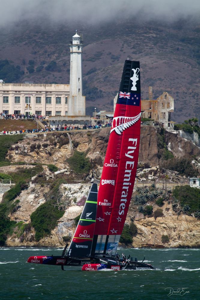 Oracle Team USA representing the Golden Gate Yacht Club, and the challenger Emirates Team New Zealand