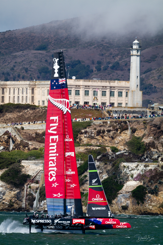 Oracle Team USA representing the Golden Gate Yacht Club, and the challenger Emirates Team New Zealand